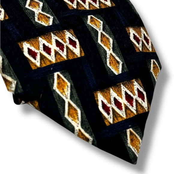 Givenchy Monsieur Vintage 100% Silk Men's Tie, Abstract Geometric Multicolor - Picture 13 of 13